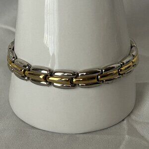 Vintage Two-Tone Chain Link Bracelet